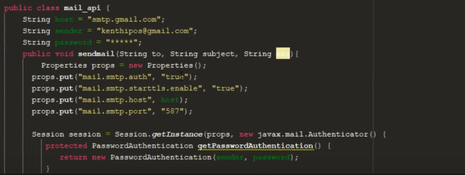 Java send email