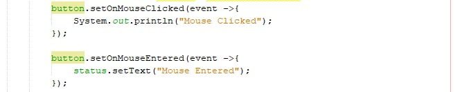 JavaFX Mouse Events