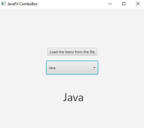 JavaFX ComboBox Selected Item