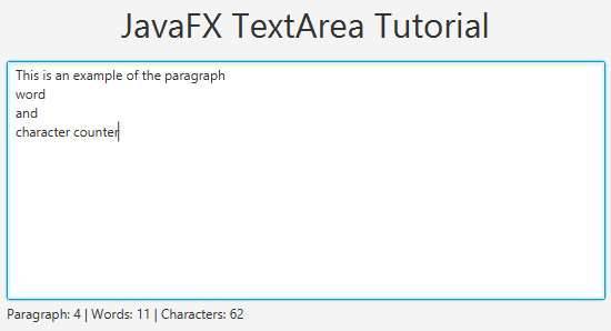 JavaFX TextArea Counter